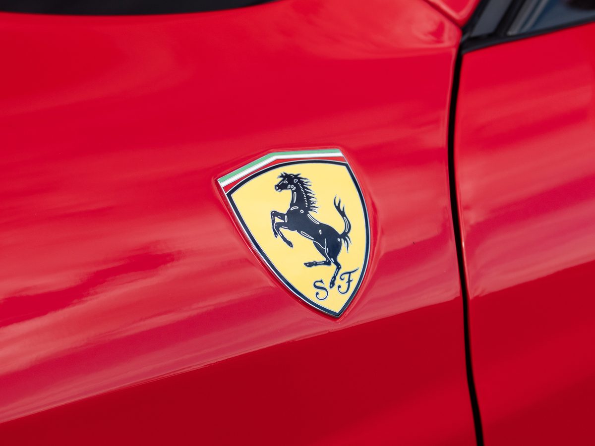 Ferrari shield badge on the front wing